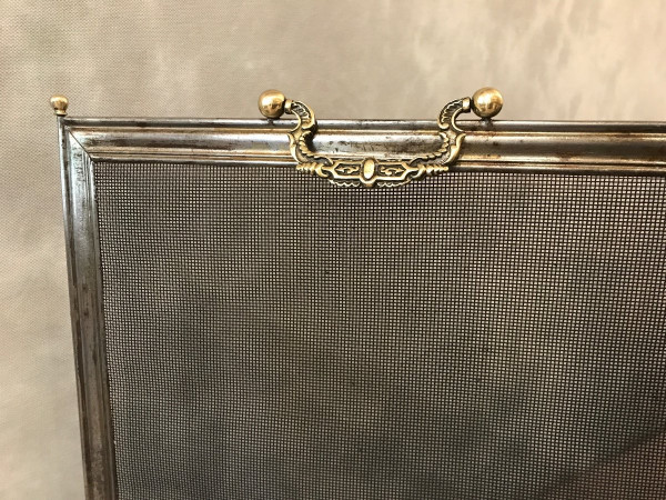 Antique iron fireplace screen from the 19th century