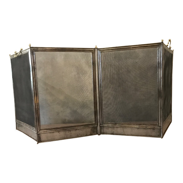 Antique iron fireplace screen from the 19th century