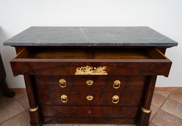 Antique French Empire Chest of Drawers, Early 19th Century.