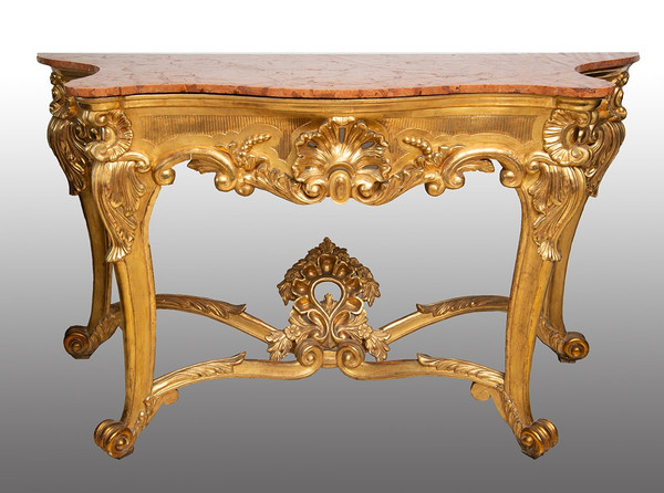 Antique Gilded Console from the 19th Century.