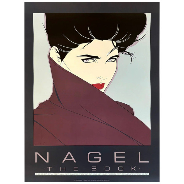 Affiche d'art originale des années 1980 de Patrick Nagel « Le livre »