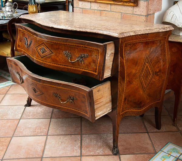 Commode Ancienne Napolitaine (ITALY) Louis XV Epoque XVIIIème Siècle.