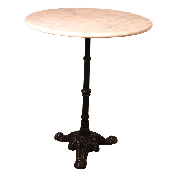 Table De Bistrot Ronde Avec Plateau En Marbre