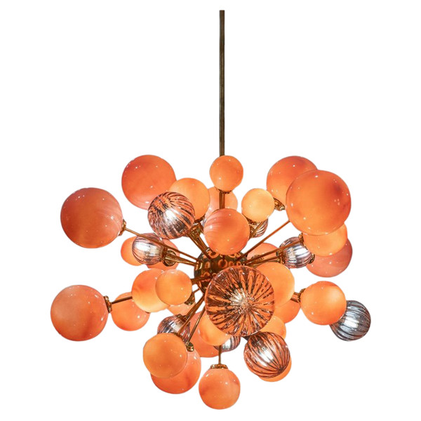 Grand lustre de style Spoutnik en verre de Murano. Travail contemporain. LS57993856T