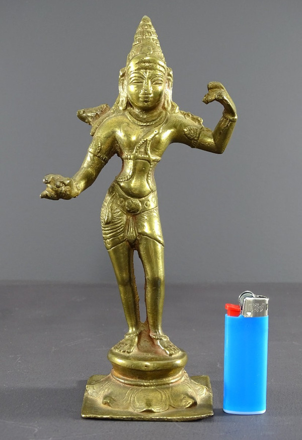 Inde, Milieu Du XXème Siècle, Statue En Bronze Représentant La Déesse Hindoue Parvati.