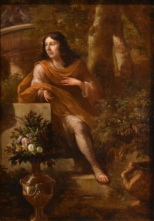 Portrait Of A Gentleman In A Garden, Godfrey Kneller (lübeck 1646 - London 1723) Circle Of