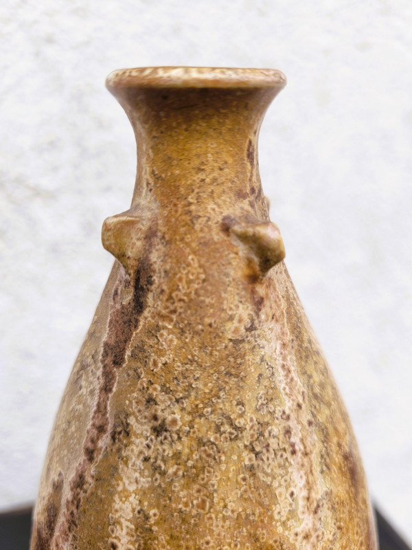 C Greber, Flamed Stoneware Vase, Art Nouveau, 20th Century