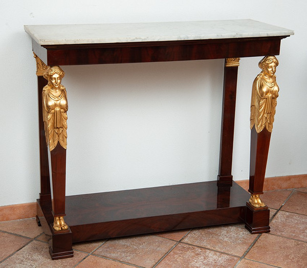 Antique French Empire console from the Consulate period of the early 19th century.