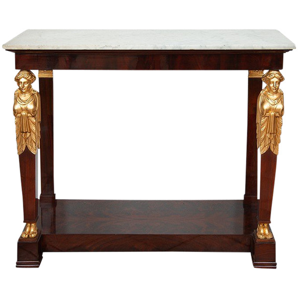 Antique French Empire console from the Consulate period of the early 19th century.