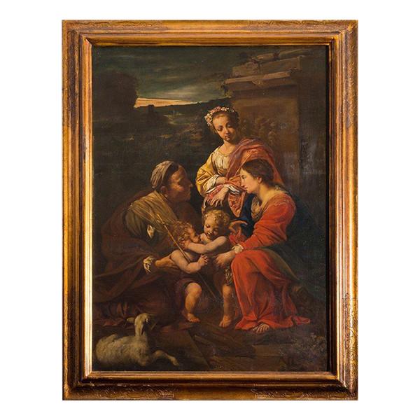 Old Oil Painting on Canvas France Early 19th Century.