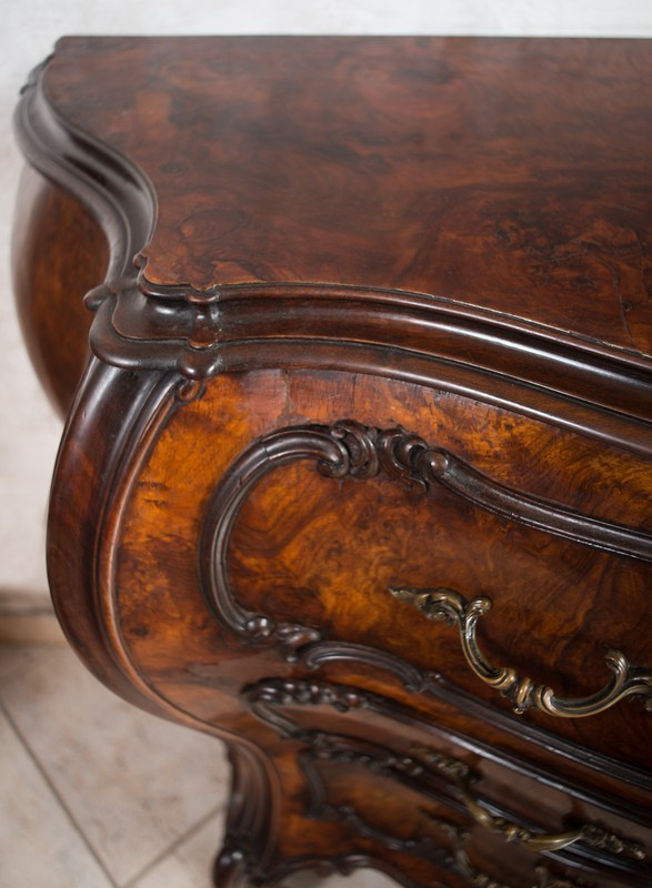 Commode Ancienne De Style Louis XV époque Vénétie 20ème Siècle.