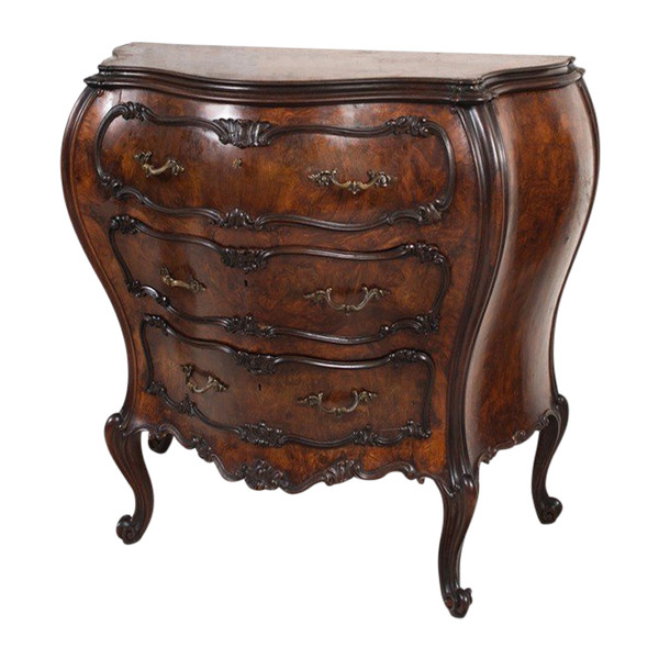 Commode Ancienne De Style Louis XV époque Vénétie 20ème Siècle.