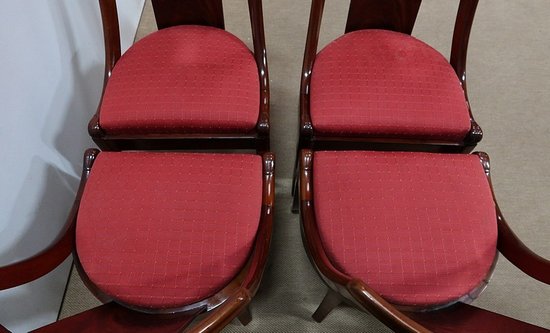  Suite of four Mahogany Gondola Chairs, Restoration period - 1st part of the 19th century