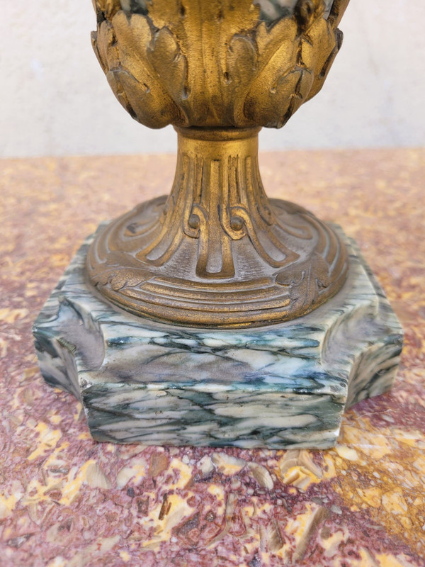 Pair Of Marble And Bronze Cassolettes, 19th Century