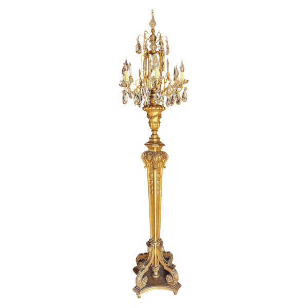 Grande Torchère St Louis XIV à 6 Lumières Ht 213 Cm