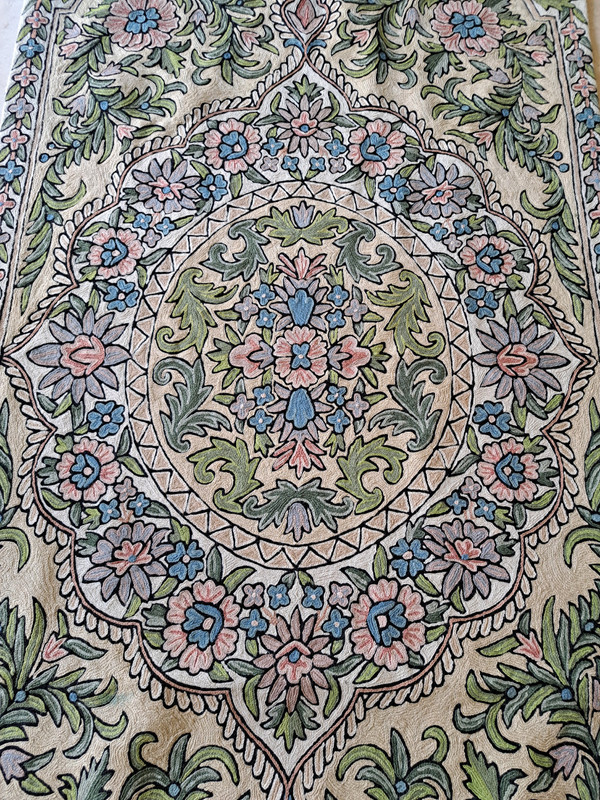 Indian embroidery rug , Wool , XX°.