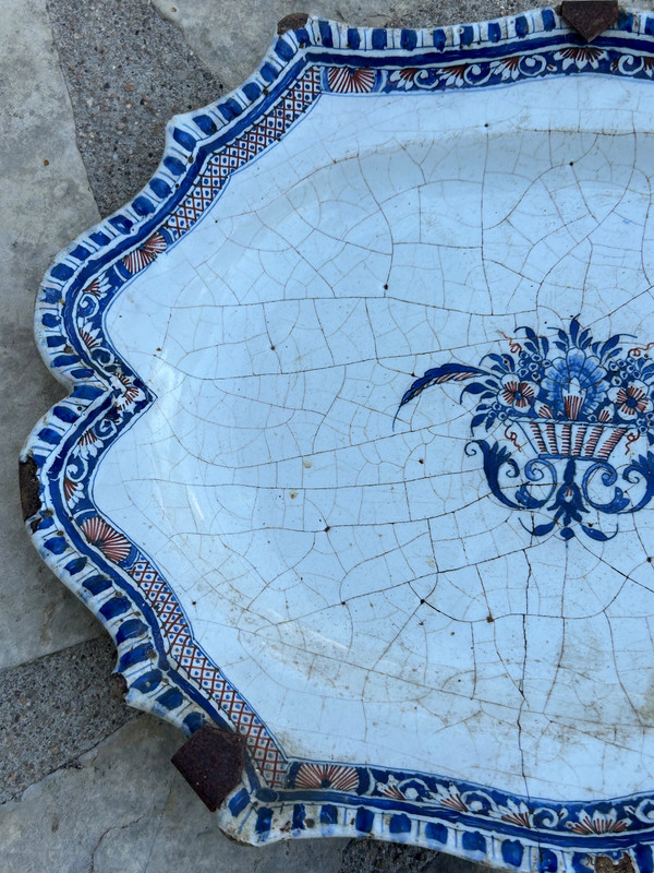 Pair Of 18th Century Rouen Polychrome Earthenware Plates