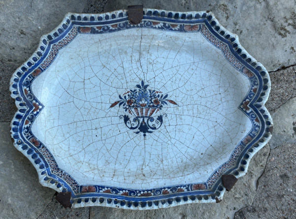 Pair Of 18th Century Rouen Polychrome Earthenware Plates