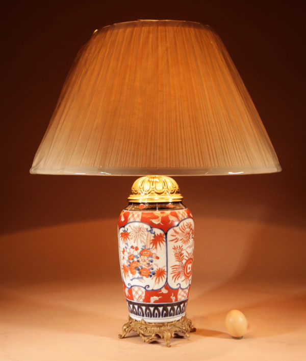  Tischlampe aus japanischem Porzellan Imari Circa 1900