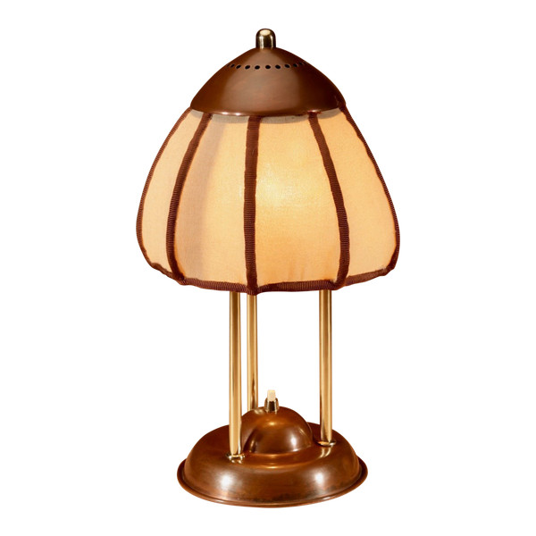  Rare brass and patinated copper table lamp by the Amsterdam School, circa 1900-20