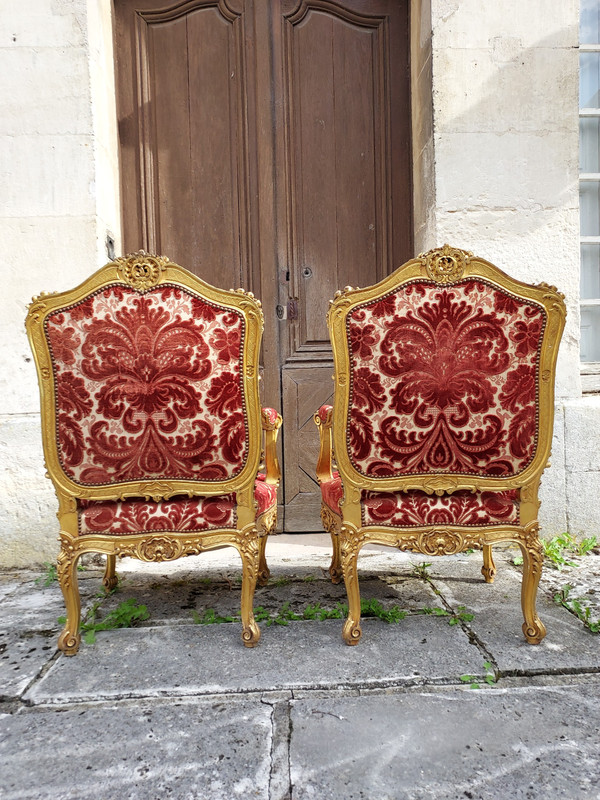 Six fauteuils à la reine 