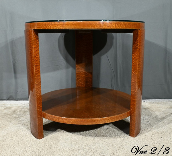 Table Guéridon en Loupe d’Amboine, Art Déco – 1930