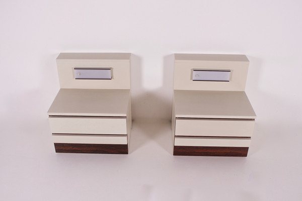 Pair of luminous secret bedside tables.