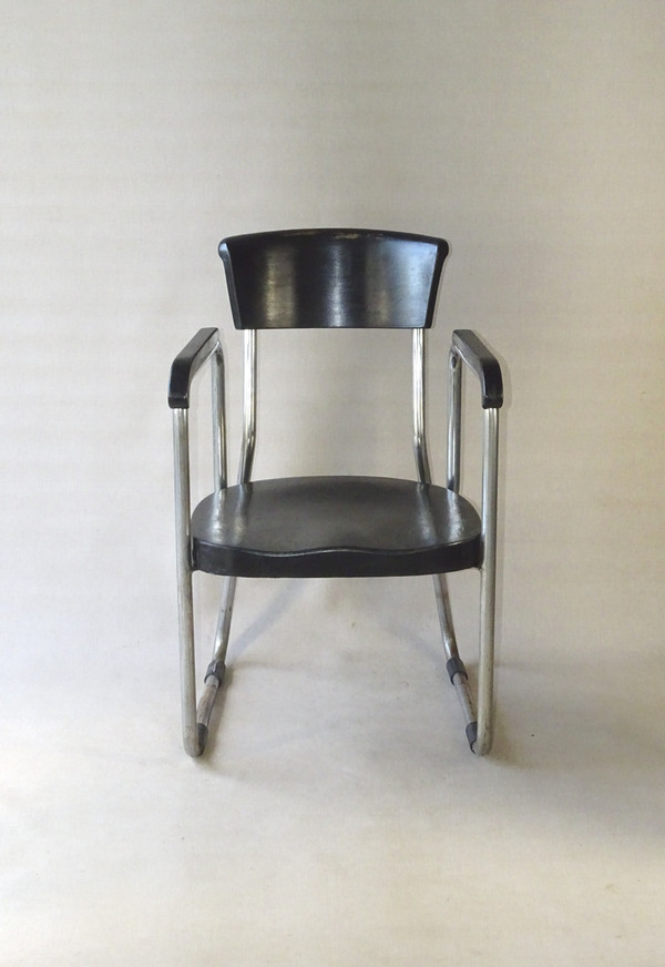 Fauteuil Thonet B261, 1930 cantilever Breuer Bahaus - acier et bois-courbé Art déco