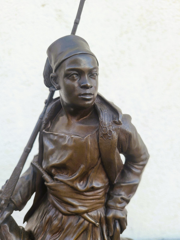 Pj Mêne, Chasseur Africain, Bronze Signé, XIXème Siècle