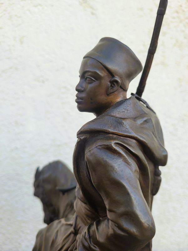 Pj Mêne, Chasseur Africain, Bronze Signé, XIXème Siècle