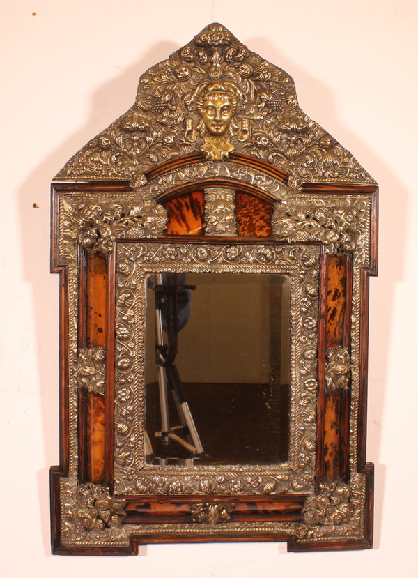 Copper And Tortoise Shell Mirror - 19th Century