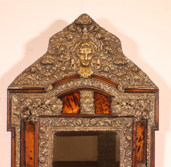 Copper And Tortoise Shell Mirror - 19th Century