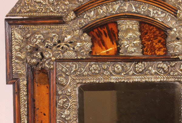 Copper And Tortoise Shell Mirror - 19th Century