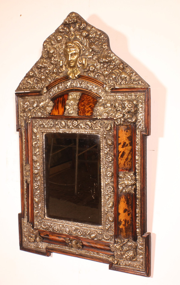 Copper And Tortoise Shell Mirror - 19th Century