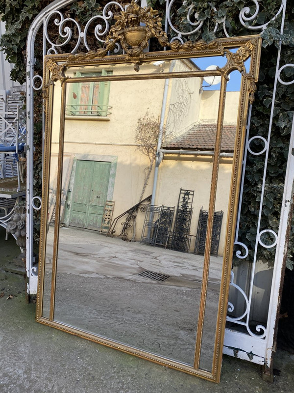 XIXth Century Chateau Mirror, Louis XVI Style, A Parecloses