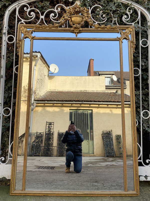 XIXth Century Chateau Mirror, Louis XVI Style, A Parecloses