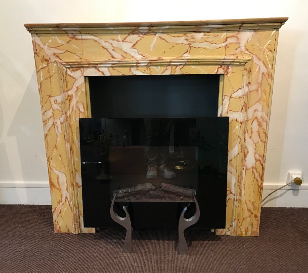 19th century decorative wooden fireplace