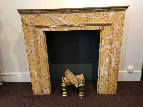 19th century decorative wooden fireplace