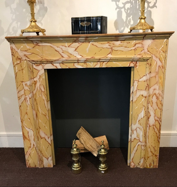 19th century decorative wooden fireplace