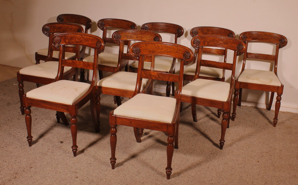 Set Of 10 Early 19 Century Mahogany Chairs