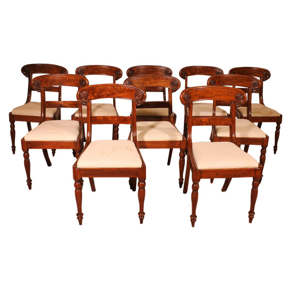 Set Of 10 Early 19 Century Mahogany Chairs