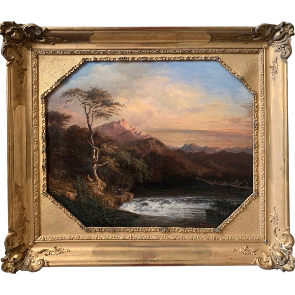 Animated River Landscape E Thevenet 1853