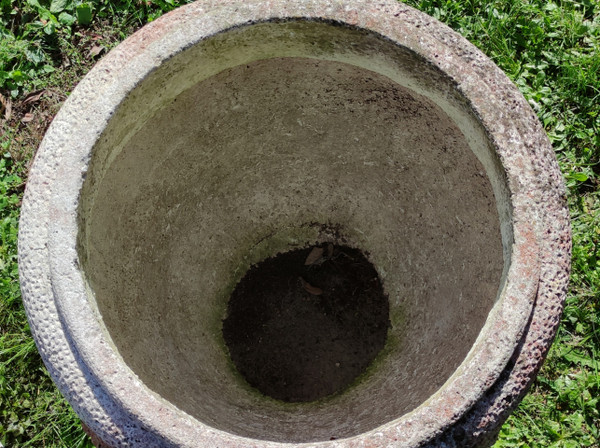 Pair of huge antique Medici cache pots in reconstituted stone