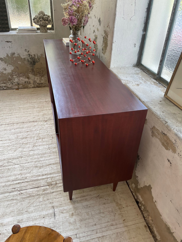 Skandinavisches modernistisches Sideboard aus Teakholz mit 4 Schubladen