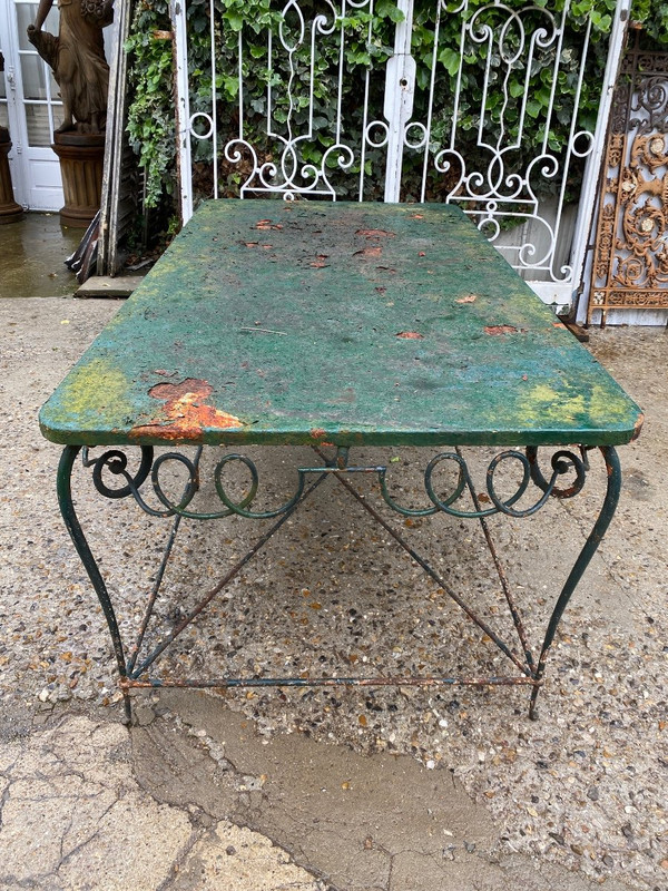 Console / Table De Présentation En Fer Forgé 1940 Attributed to René Drouet (1899-1993)