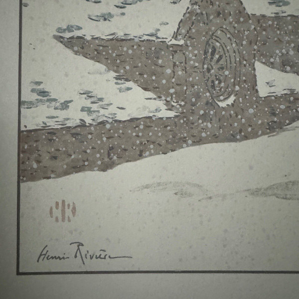 Lithographie par Henri Rivière La Neige