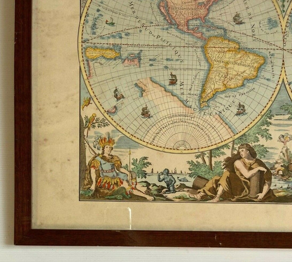 Mappe Monde ELWE 1792 Description du Globe Terrestre & Aquatique Amsterdam