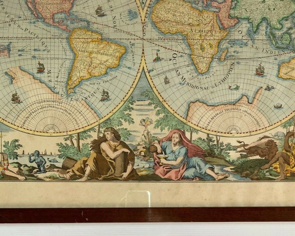 Mappe Monde ELWE 1792 Description du Globe Terrestre & Aquatique Amsterdam