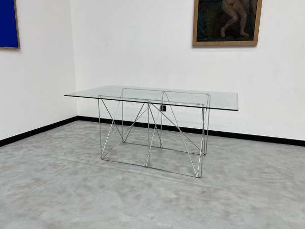 Dining table with folding base by Max Sauze Studio, France, 1970s