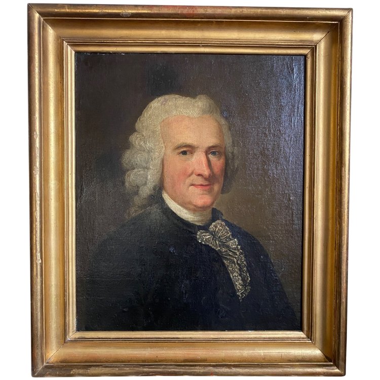 Portrait D'homme 18ème , Oil On Canvas, Antique Painting...